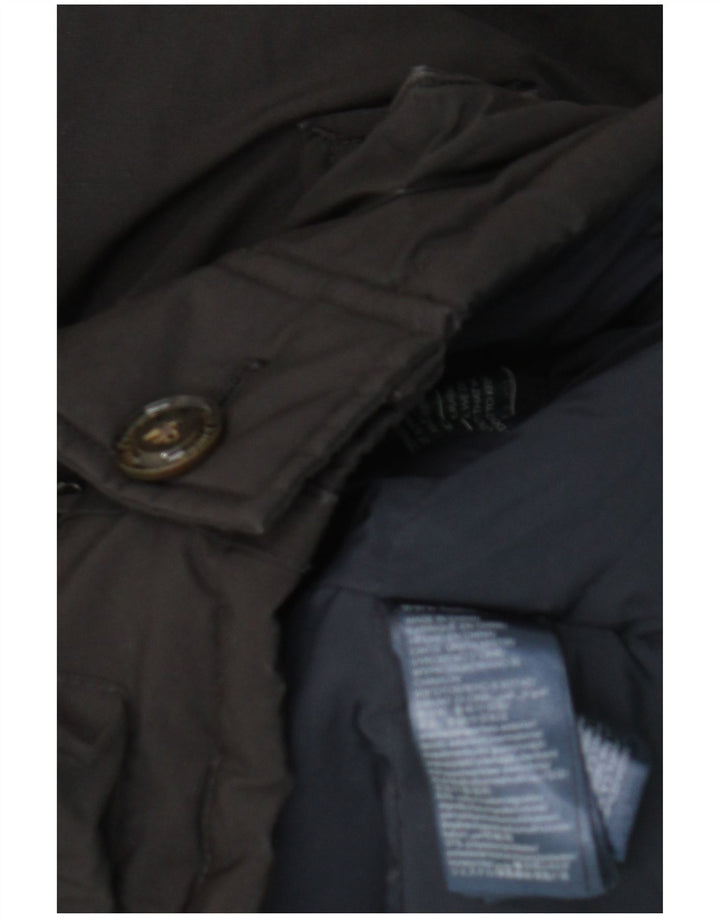 Tommy Hilfiger Mens Hooded Padded Jacket UK 38 Medium Black Cotton