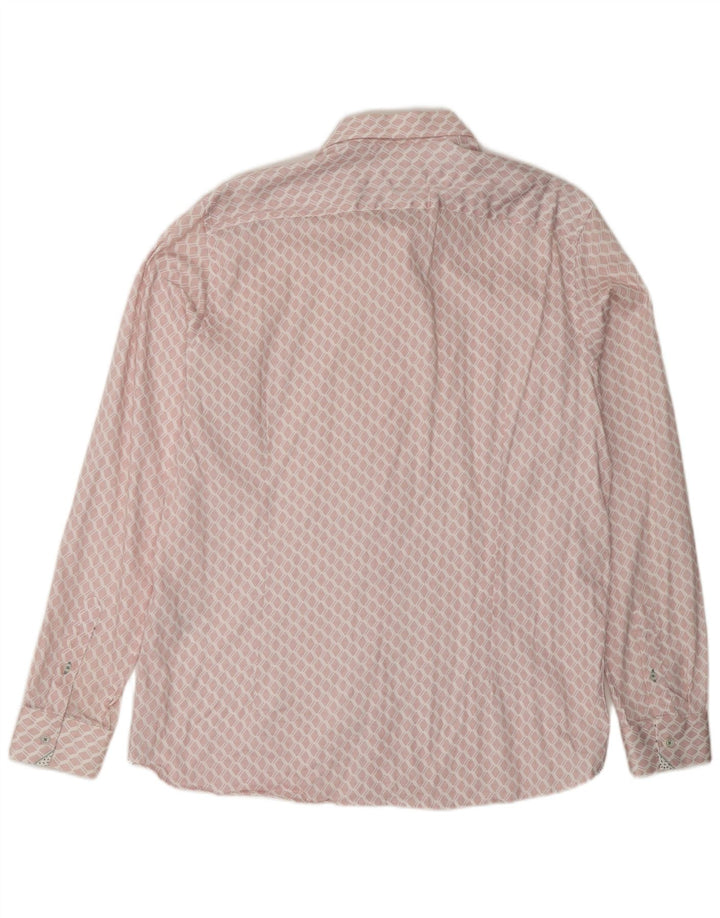 TED BAKER Mens Shirt Size 6 2XL Pink Geometric Cotton