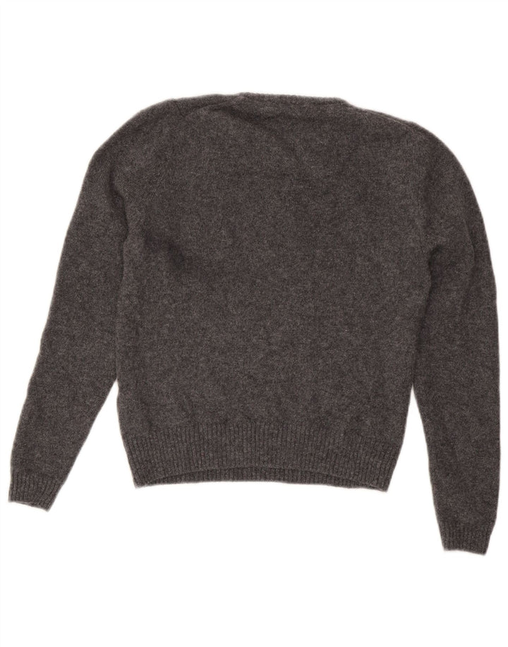 Zara Womens Crew Neck Jumper Sweater UK 12 Medium Grey Flecked Wool
