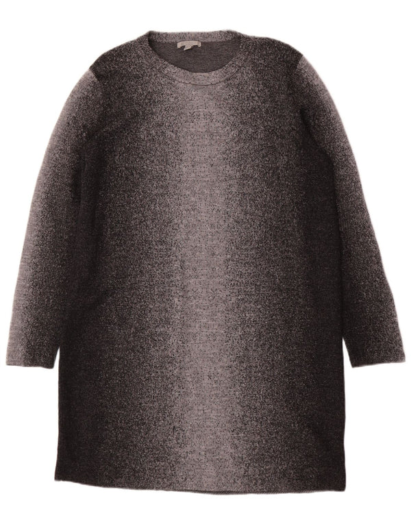 Cos Womens Long Sleeve Jumper Dress UK 16 Large Grey Colourblock Wool