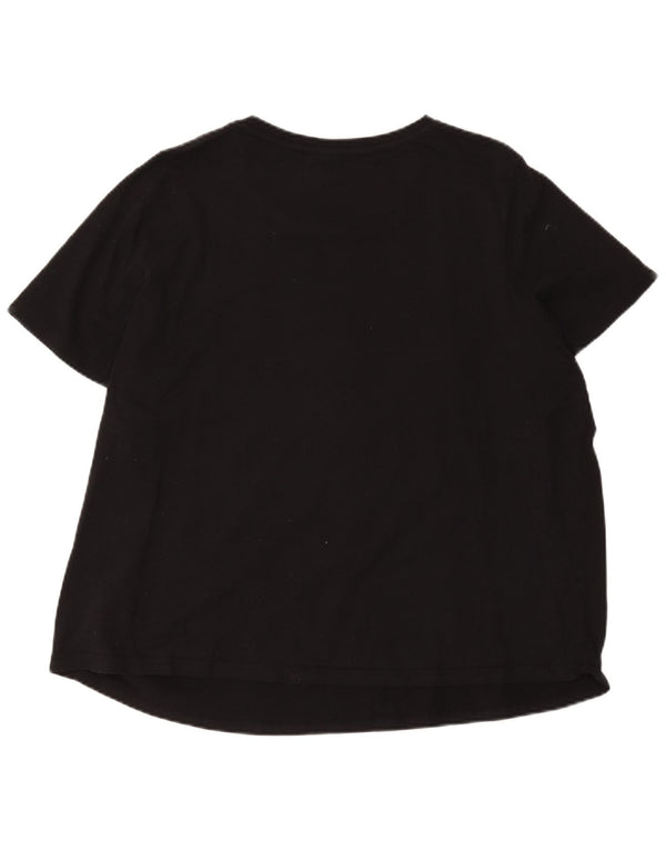 Ellesse Womens Graphic T-Shirt Top UK 26 5XL Black Cotton