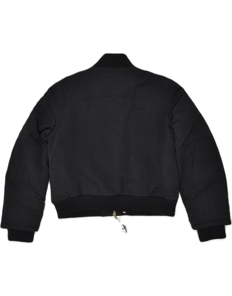 PHARD Womens Padded Bomber Jacket UK 14 Medium Black Nylon | Vintage | Thrift | Second-Hand | Used Clothing | Messina Hembry 