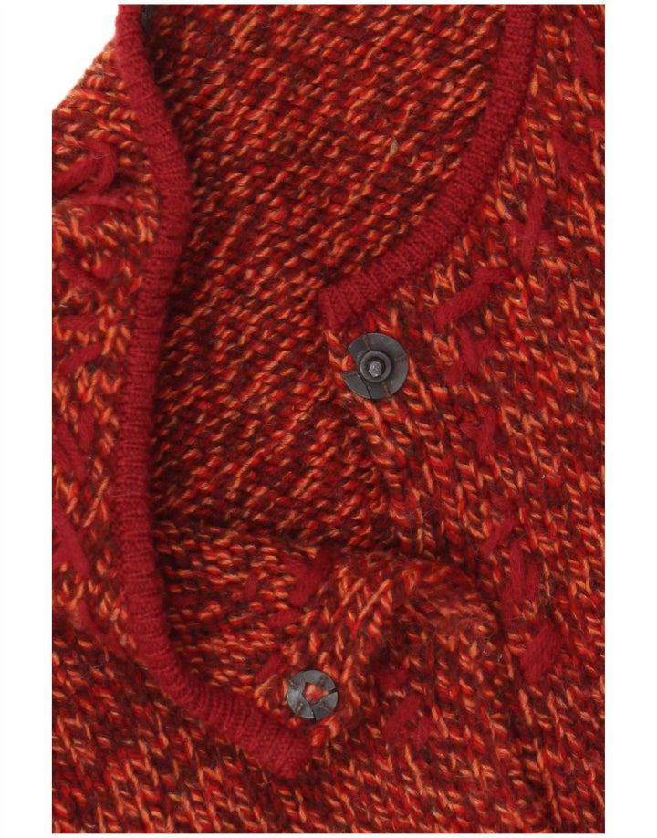 Backstage Womens Cardigan Sweater UK 14 Medium Orange Flecked Polyacrylic