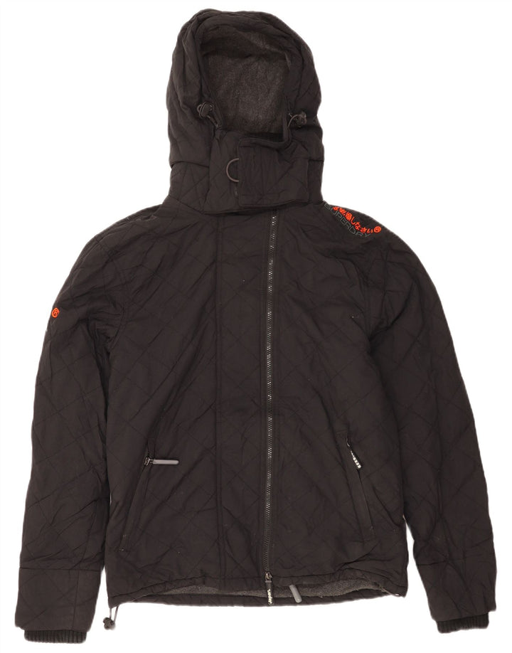 Superdry Mens Windcheater Hooded Windbreaker Jacket UK 38 Medium Black