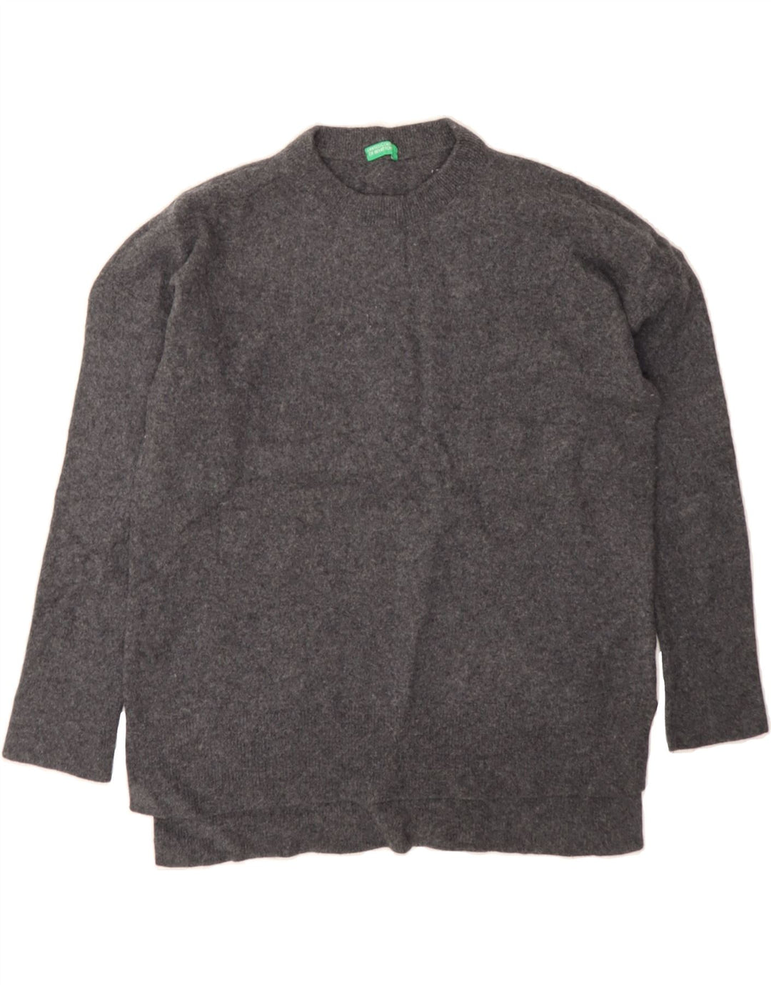 BENETTON Womens Crew Neck Jumper Sweater UK 16 Large Grey Vintage Benetton and Second-Hand Benetton from Messina Hembry 