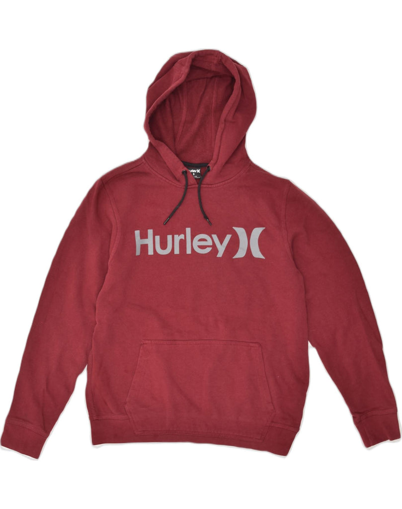 HURLEY Mens Graphic Hoodie Jumper Small Red Cotton | Vintage Hurley | Thrift | Second-Hand Hurley | Used Clothing | Messina Hembry 