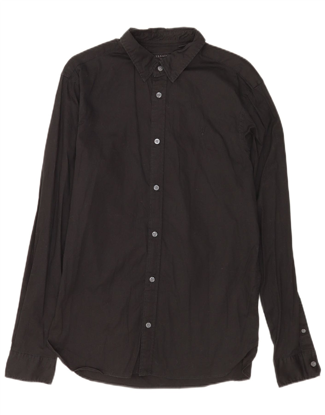 All Saints Mens Shirt Small Black Cotton