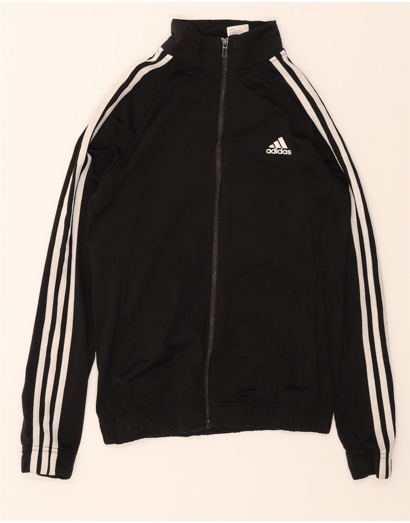 ADIDAS Womens Tracksuit Top Jacket UK 12/14 Medium Black Polyester Vintage Adidas and Second-Hand Adidas from Messina Hembry 