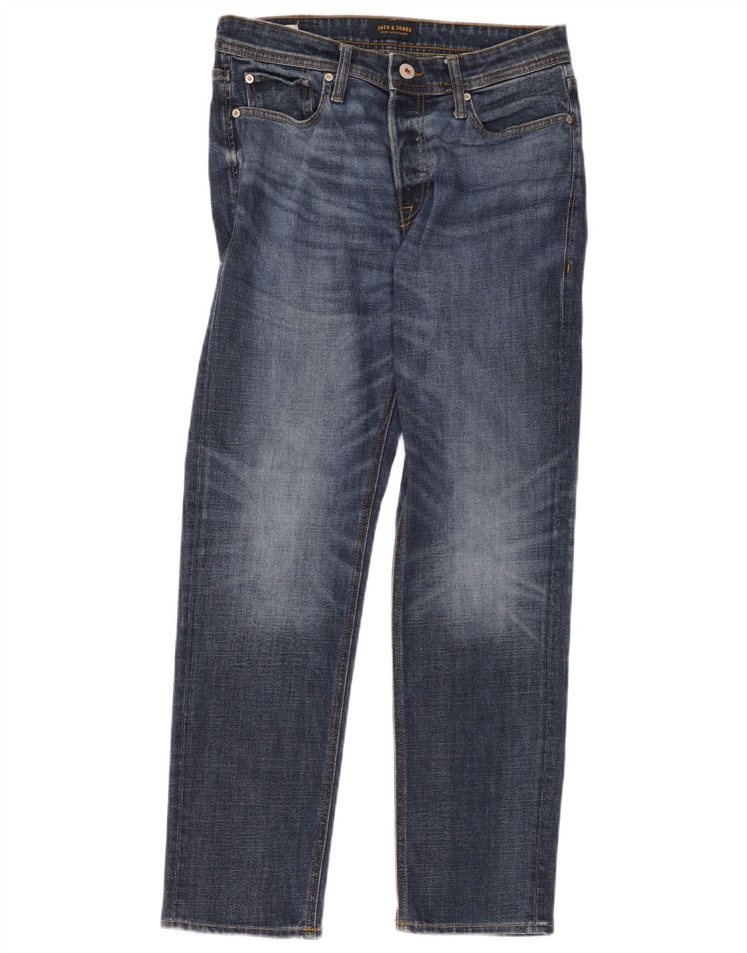Jack & Jones Mens Straight Jeans W30 L32 Blue Cotton