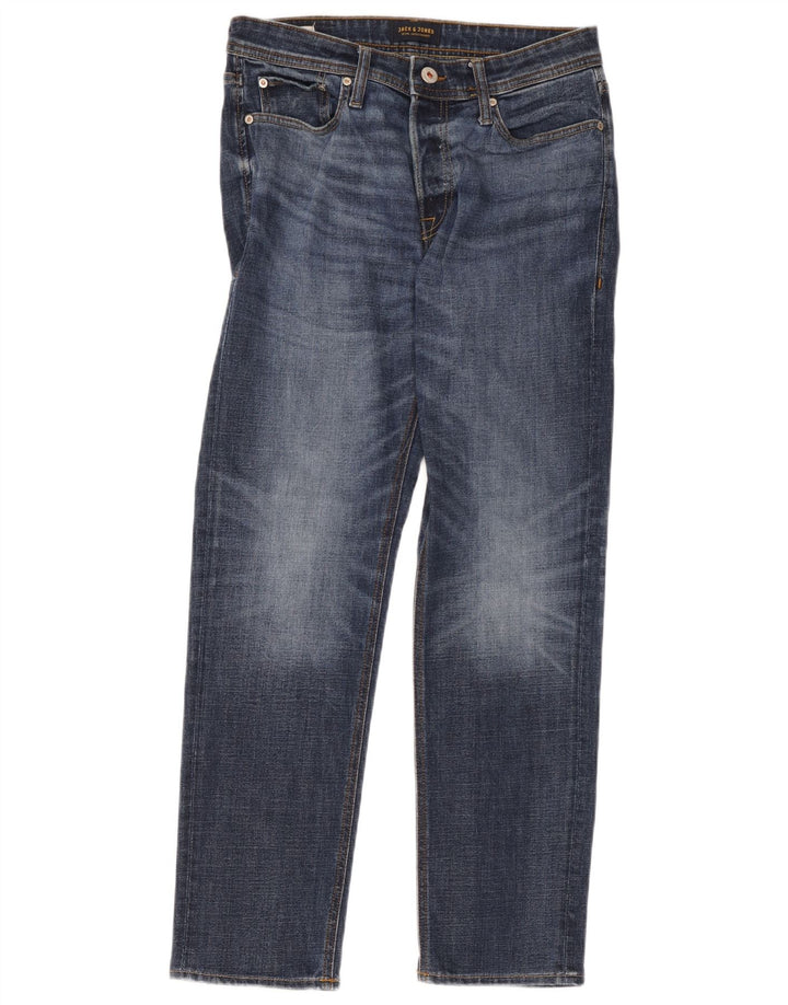 Jack & Jones Mens Straight Jeans W30 L32 Blue Cotton