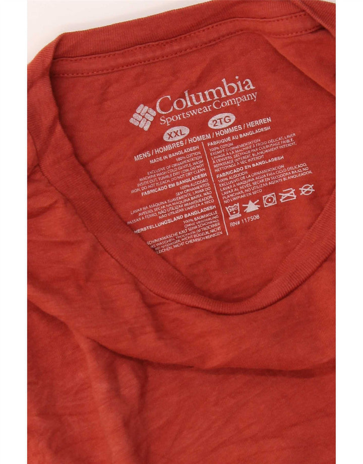 Columbia Mens Graphic T-Shirt Top 2XL Red Cotton