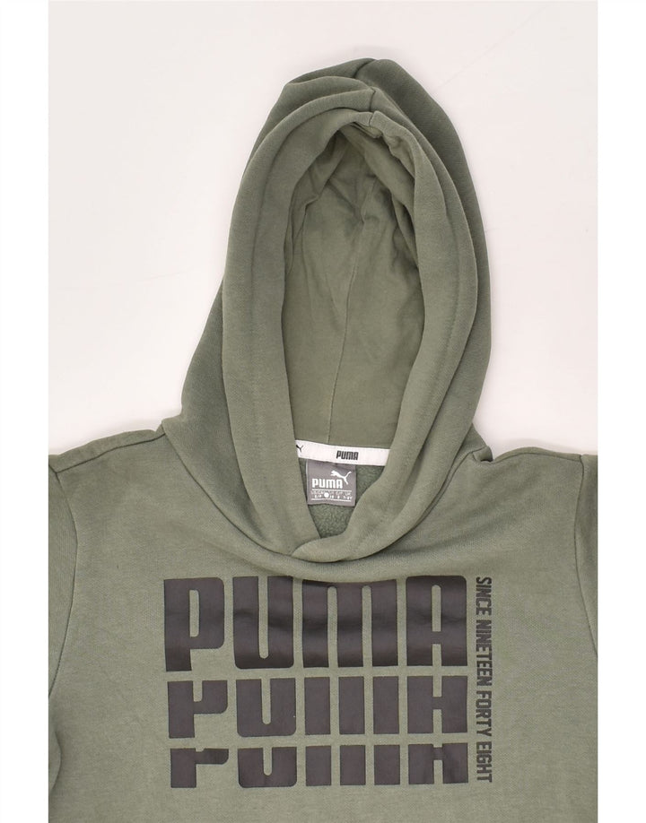 PUMA Boys Graphic Hoodie Jumper 7-8 Years Grey Cotton | Vintage Puma | Thrift | Second-Hand Puma | Used Clothing | Messina Hembry 
