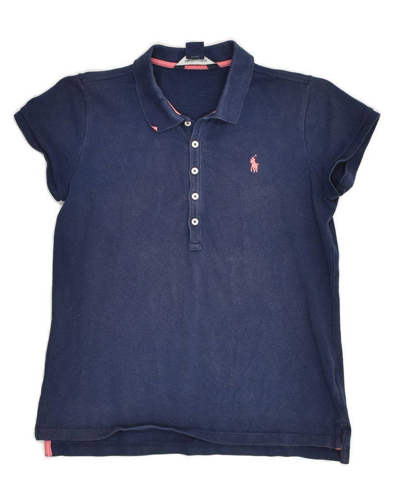 RALPH LAUREN Girls Polo Shirt 15-16 Years XL Navy Blue Cotton | Vintage Ralph Lauren | Thrift | Second-Hand Ralph Lauren | Used Clothing | Messina Hembry 