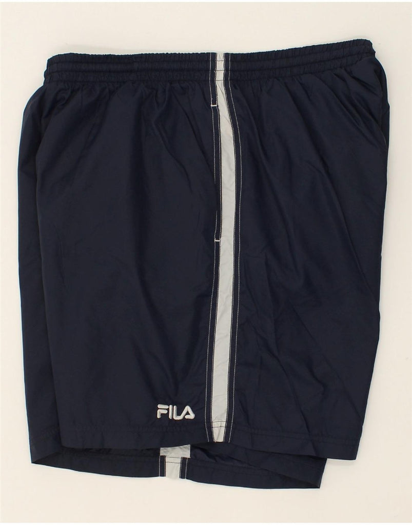 FILA Mens Sport Shorts XL Navy Blue Nylon | Vintage Fila | Thrift | Second-Hand Fila | Used Clothing | Messina Hembry 