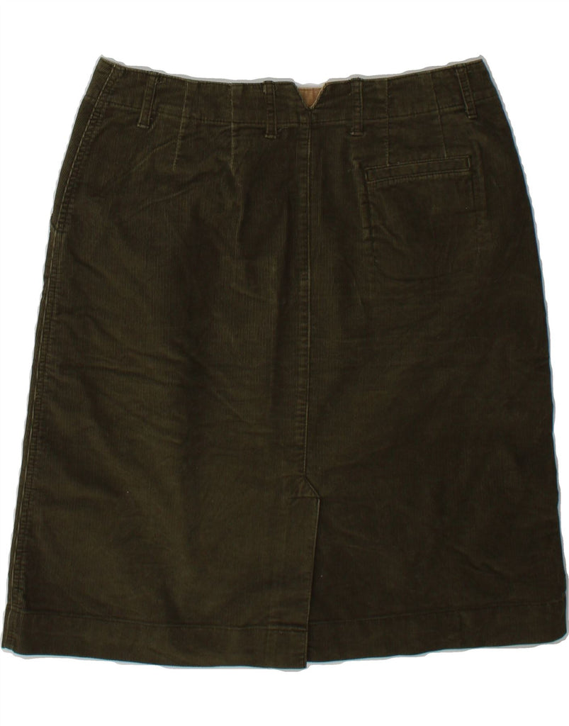 EDDIE BAUER Womens Corduroy Skirt US 8 Medium W32  Khaki Cotton Vintage Eddie Bauer and Second-Hand Eddie Bauer from Messina Hembry 