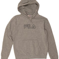 FILA Mens Graphic Hoodie Jumper Small Grey Flecked Cotton