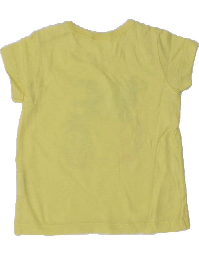 BENETTON Baby Girls Graphic T-Shirt Top 9-12 Months Yellow Cotton | Vintage Benetton | Thrift | Second-Hand Benetton | Used Clothing | Messina Hembry 