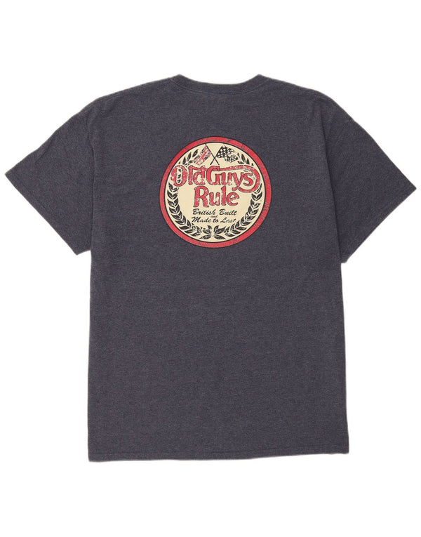 Old Guys Rule Mens Graphic T-Shirt Top XL Navy Blue Cotton
