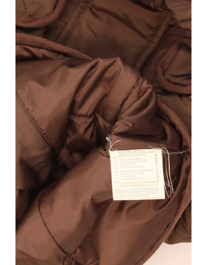Marlboro Classics Womens Hooded Utility Jacket EU 42 Large Brown Nylon
