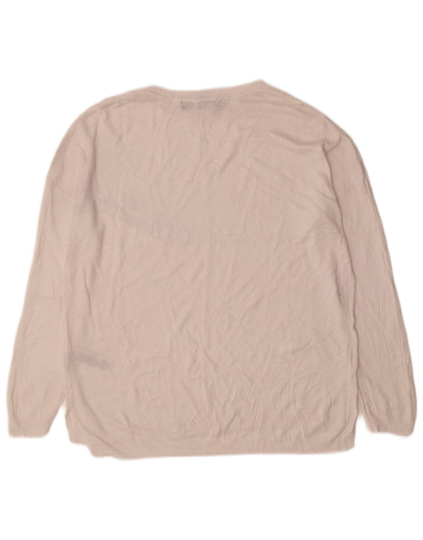 Marks & Spencer Womens Boat Neck Jumper Sweater UK 14 Medium Off White