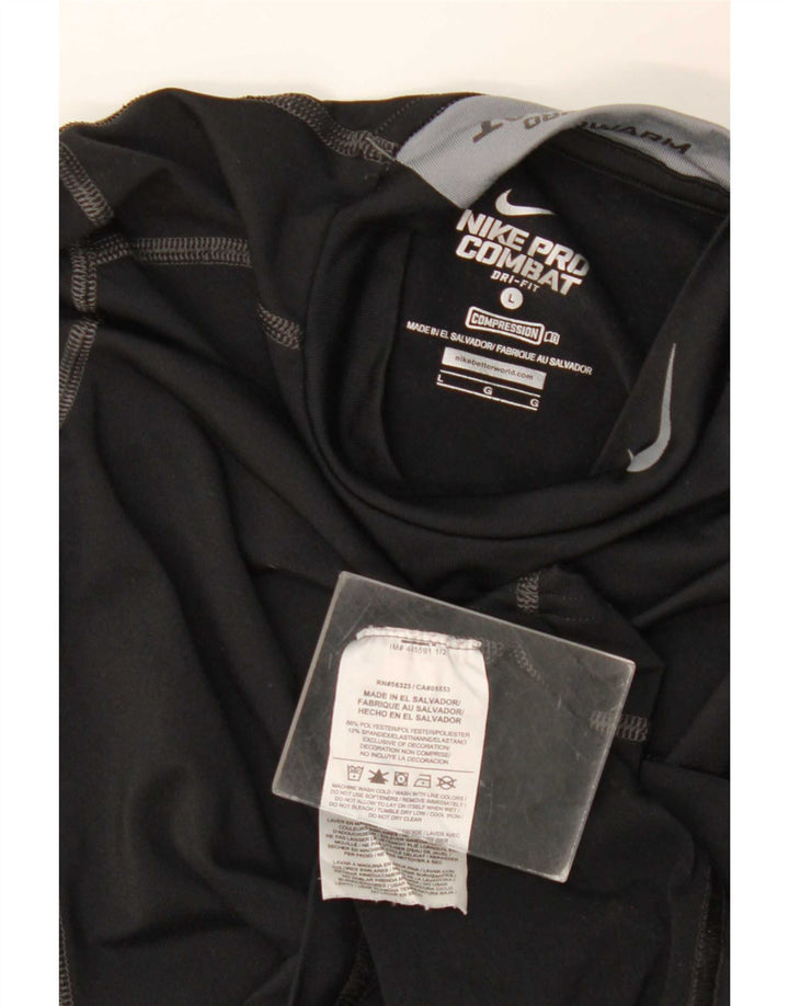 Nike Boys Graphic Top Long Sleeve 12-13 Years Large Black Colourblock