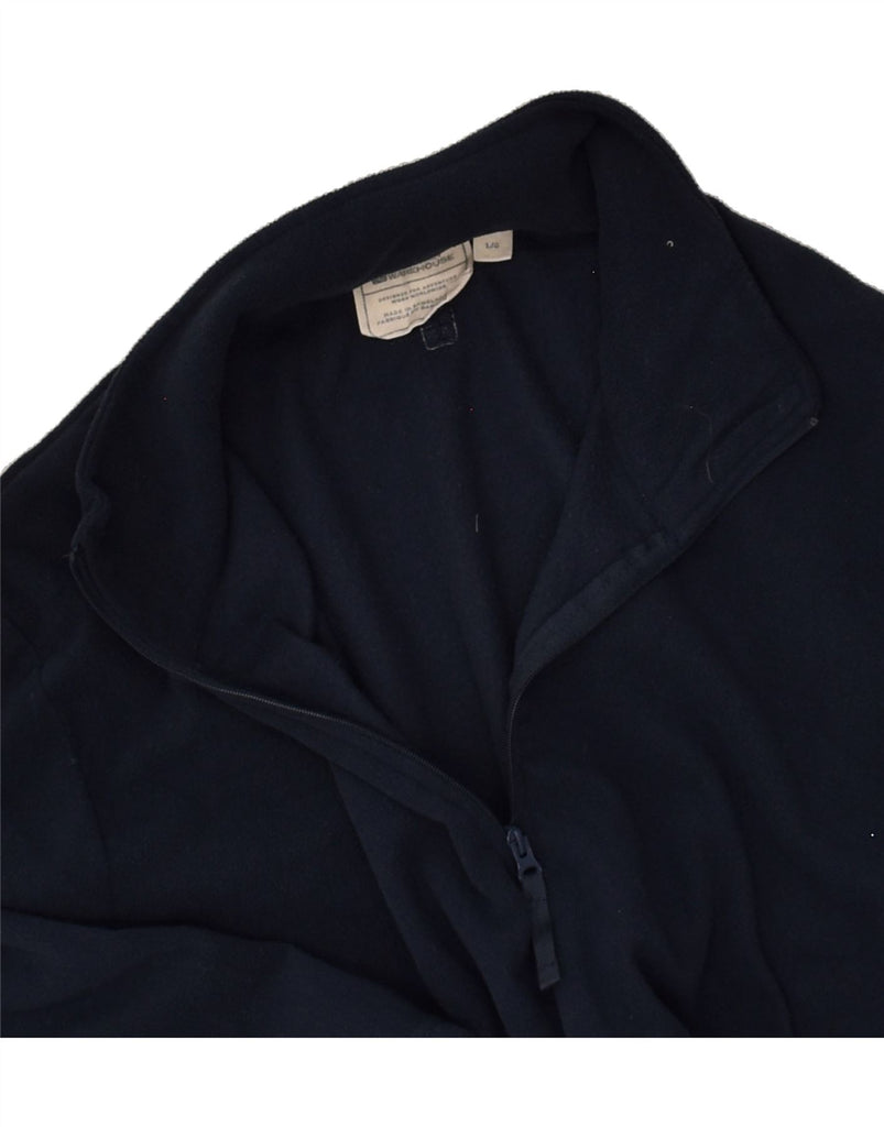 MOUNTAIN WAREHOUSE Mens Zip Neck Fleece Jumper Large Navy Blue Polyester | Vintage Mountain Warehouse | Thrift | Second-Hand Mountain Warehouse | Used Clothing | Messina Hembry 