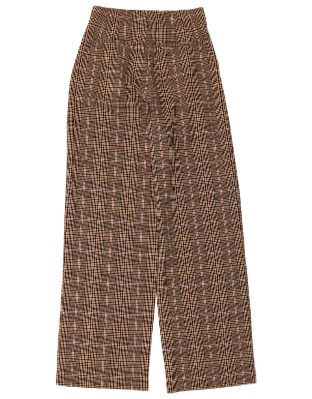 Zara Womens Pegged Casual Trousers XS W24 L30 Beige Check Polyester