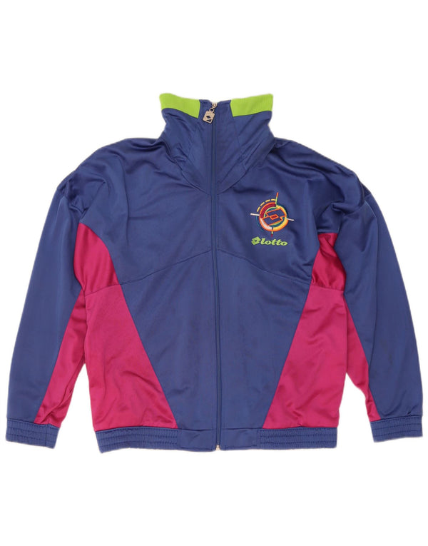 Lotto Mens Loose Fit Tracksuit Top Jacket Small Blue Colourblock Polyester