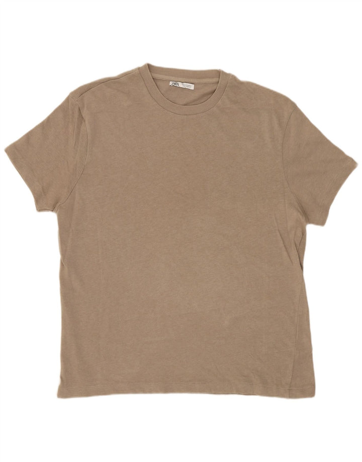 Zara Mens T-Shirt Top Medium Grey