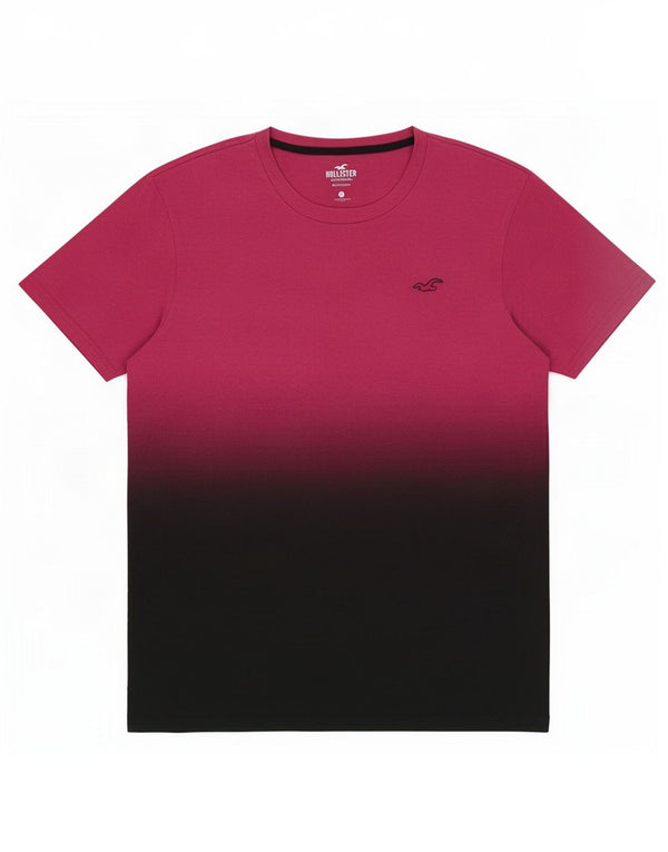Hollister Mens T-Shirt Top Medium Pink Colourblock Cotton