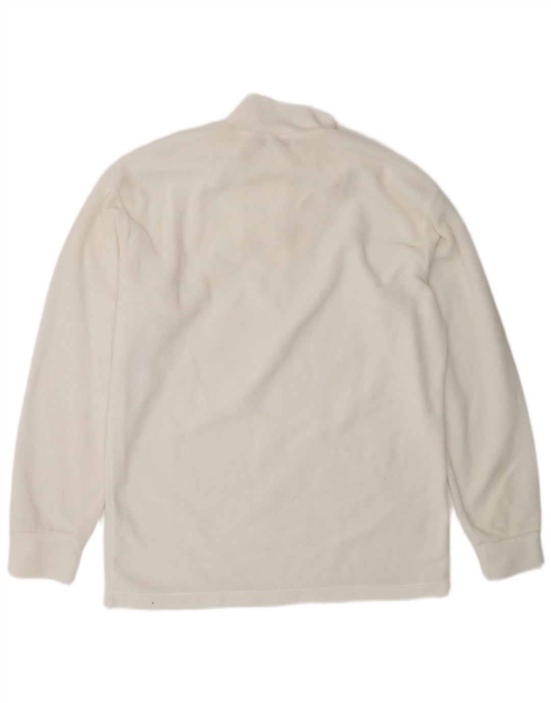 Fila Mens Zip Neck Fleece Jumper IT 48 Medium White Polyester