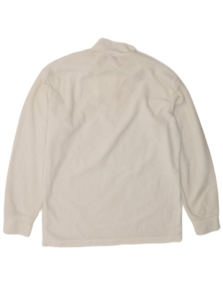 Fila Mens Zip Neck Fleece Jumper IT 48 Medium White Polyester