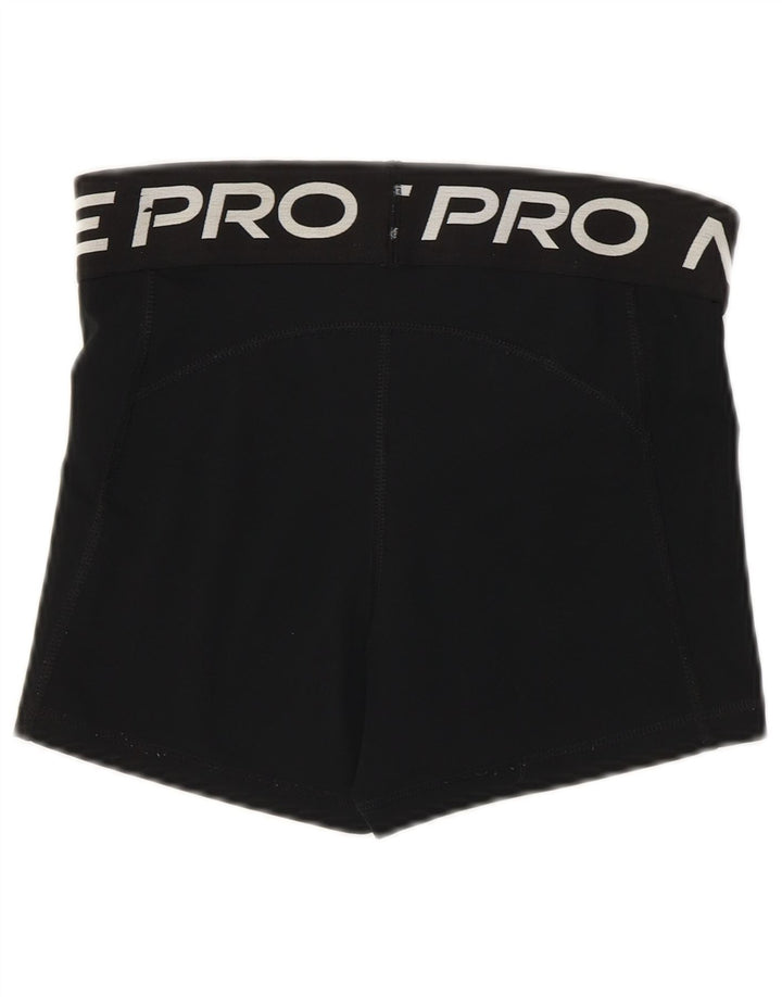 Nike Womens Dri Fit Graphic Sport Shorts UK 10 Small  Black Polyester