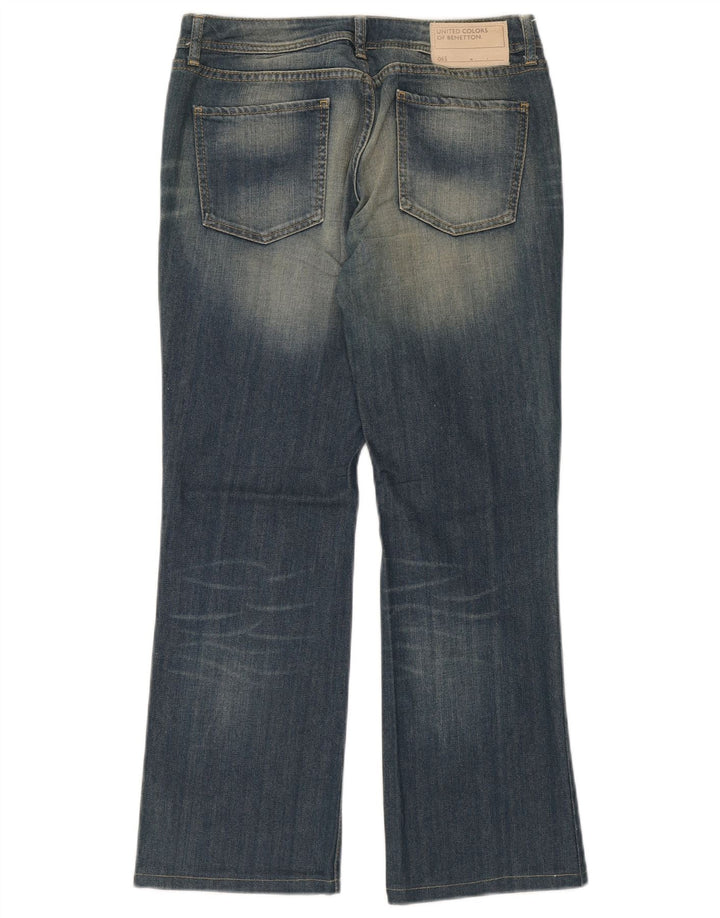 Benetton Womens Bootcut Jeans W28 L29 Blue Cotton