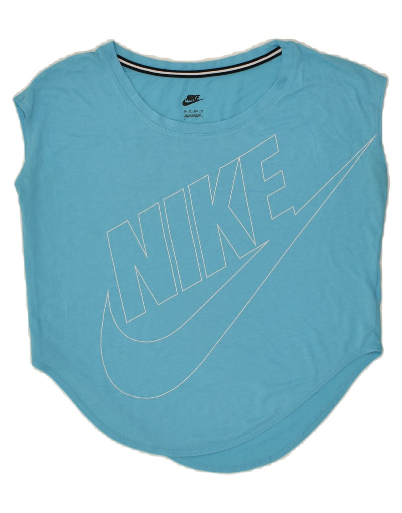 NIKE Womens Oversized Graphic Vest Top UK 6 XS Blue | Vintage Nike | Thrift | Second-Hand Nike | Used Clothing | Messina Hembry 