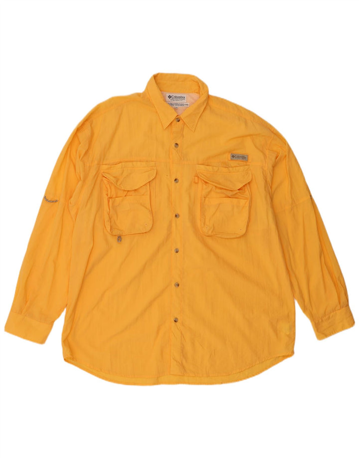 Columbia Mens Shirt XL Yellow Nylon