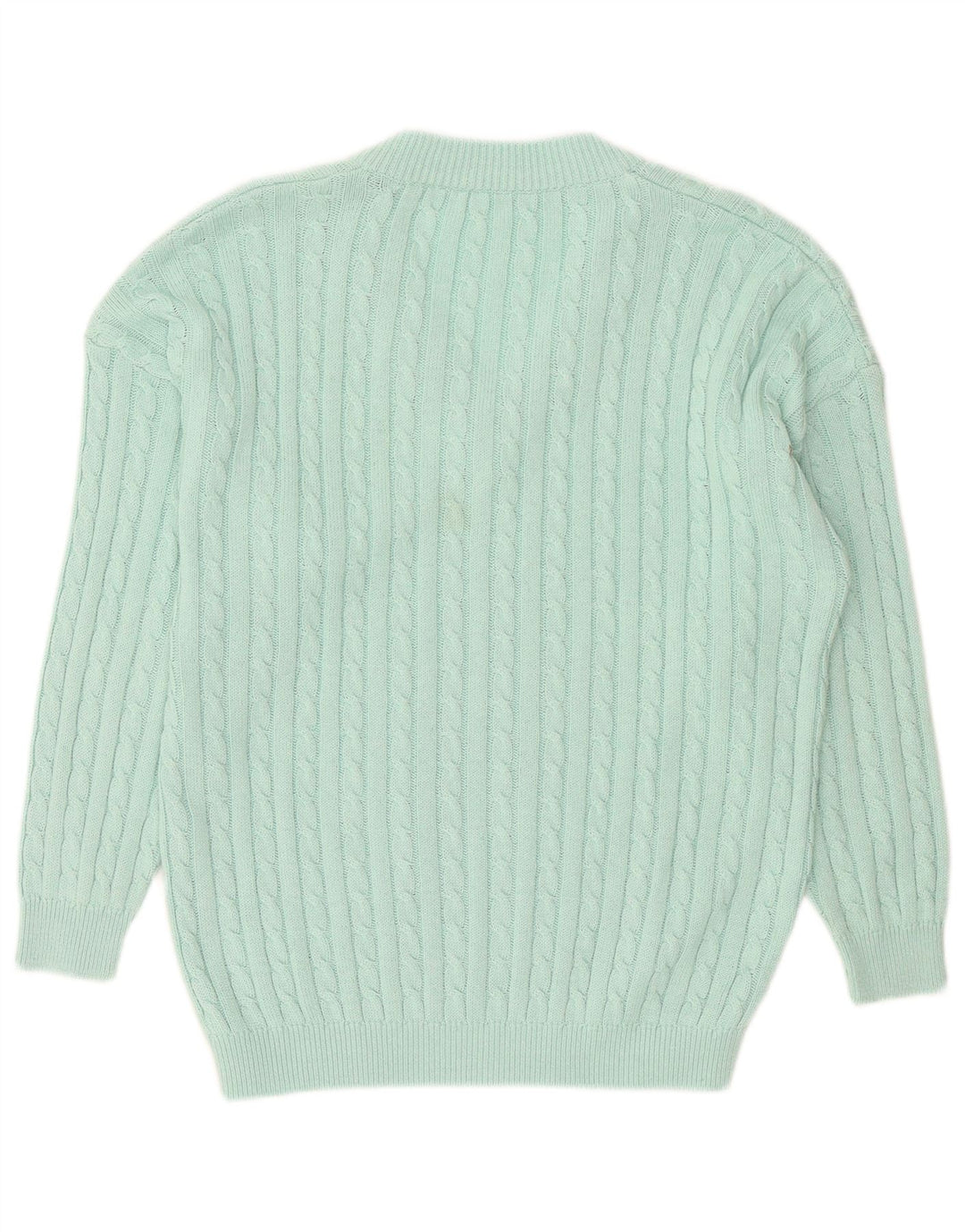 Vintage Mens V-Neck Jumper Sweater Large Turquoise