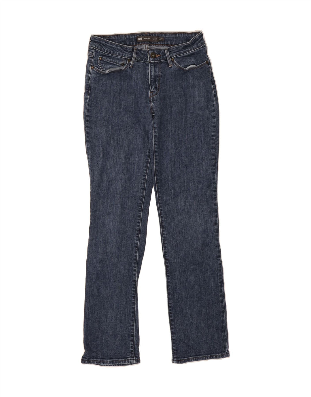 LEVI'S Womens Bold Curve Modern Rise Straight Jeans W27 L28 Navy Blue Vintage Levi's and Second-Hand Levi's from Messina Hembry 