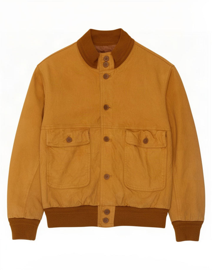 Vintage Mens Suede Bomber Jacket IT 50 Large Beige Leather