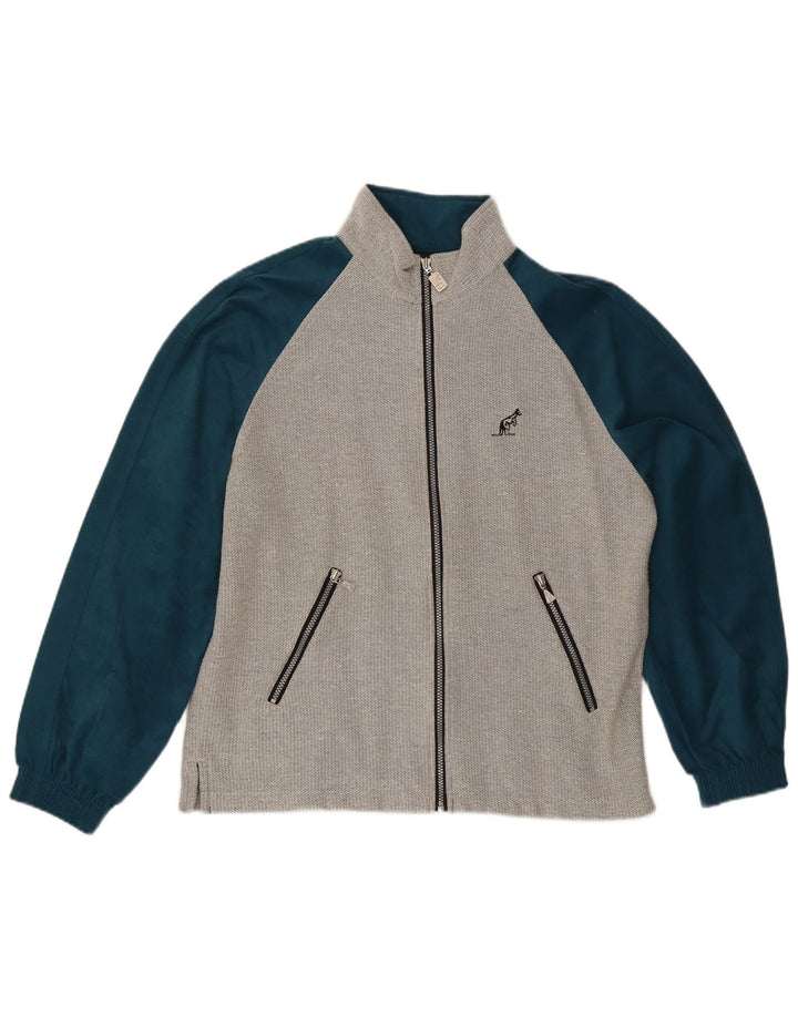 AUSTRALIAN L'ALPINA Mens Tracksuit Top Jacket IT 46 Small Grey Colourblock