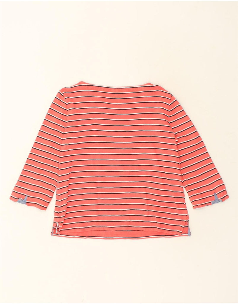 NAUTICA Womens Top Long Sleeve UK 16 Large Red Striped Cotton | Vintage Nautica | Thrift | Second-Hand Nautica | Used Clothing | Messina Hembry 