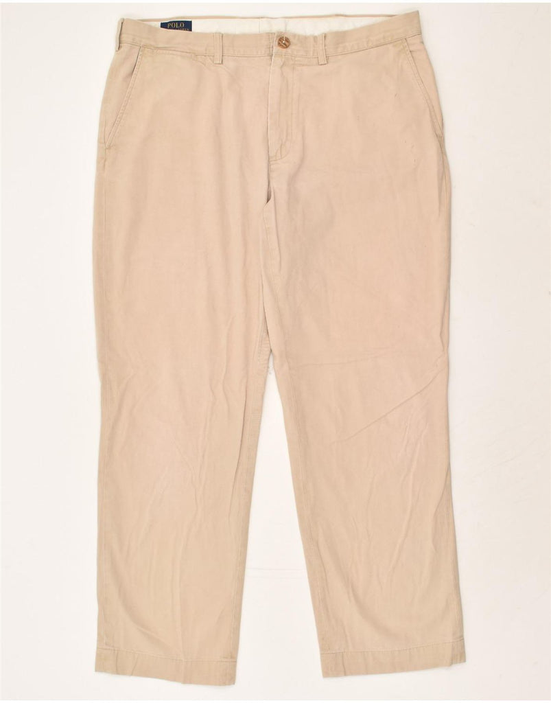 POLO RALPH LAUREN Mens Straight Chino Trousers W38 L32 Beige Cotton | Vintage Polo Ralph Lauren | Thrift | Second-Hand Polo Ralph Lauren | Used Clothing | Messina Hembry 