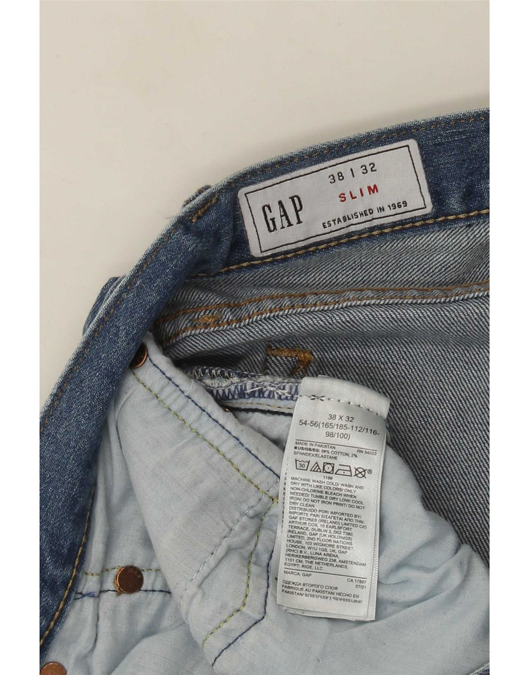 Gap Womens Slim Jeans W38 L32 Blue Cotton