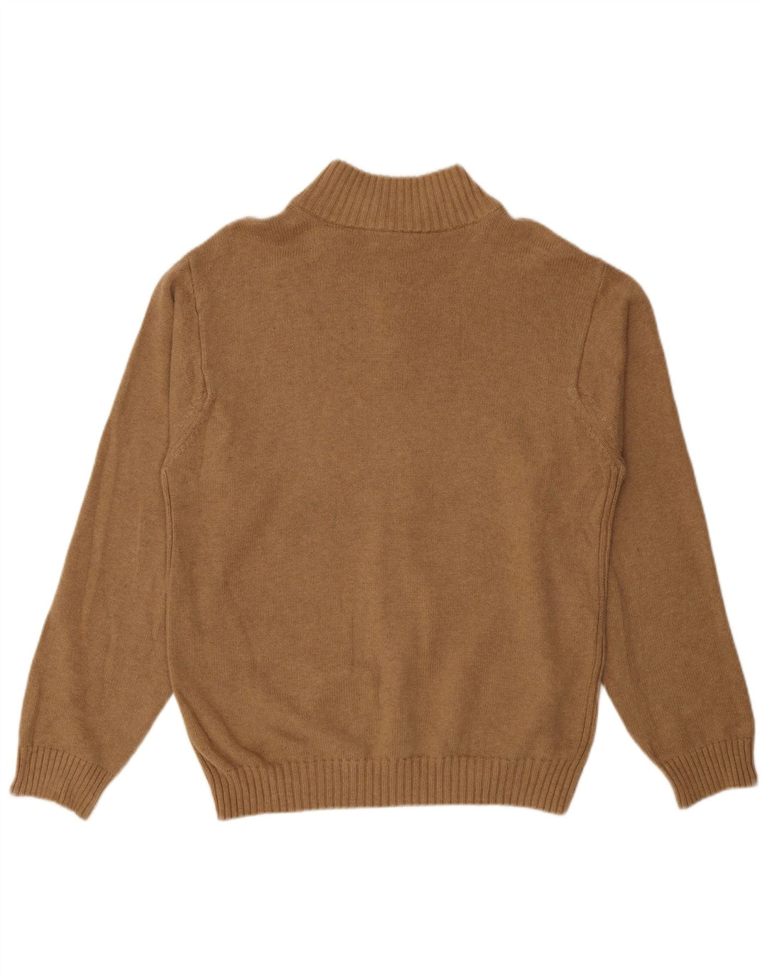 Izod Mens Zip Neck Jumper Sweater XL Beige Cotton