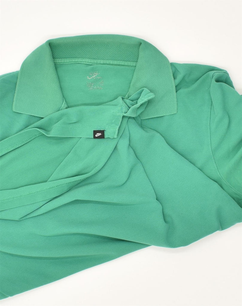 NIKE Mens Polo Shirt Small Green Cotton | Vintage Nike | Thrift | Second-Hand Nike | Used Clothing | Messina Hembry 