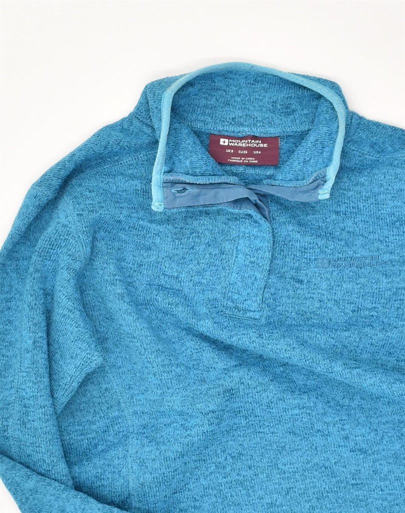 MOUNTAIN WAREHOUSE Womens Button Neck Jumper Sweater UK 8 Samll Blue | Vintage Mountain Warehouse | Thrift | Second-Hand Mountain Warehouse | Used Clothing | Messina Hembry 