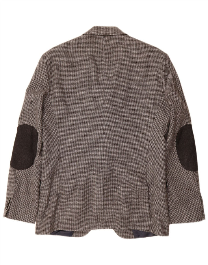 TOMMY HILFIGER Mens Tailored Blazer Jacket IT 48 Medium Grey Houndstooth