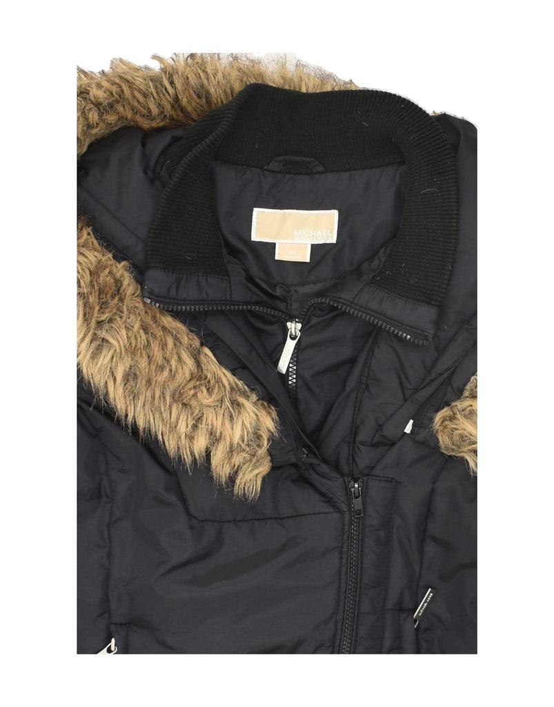 MICHAEL KORS Womens Hooded Padded Coat UK 14 Medium Black Nylon | Vintage Michael Kors | Thrift | Second-Hand Michael Kors | Used Clothing | Messina Hembry 