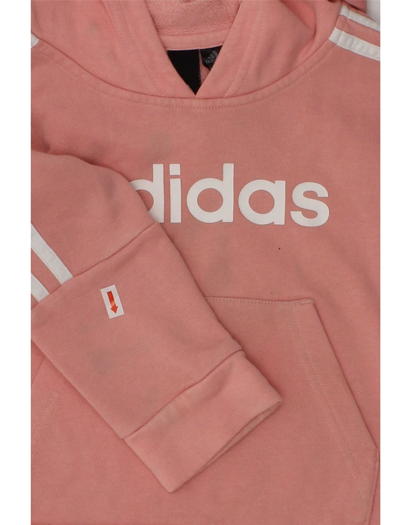 ADIDAS Girls Graphic Hoodie Jumper 3-4 Years Orange Cotton | Vintage Adidas | Thrift | Second-Hand Adidas | Used Clothing | Messina Hembry 