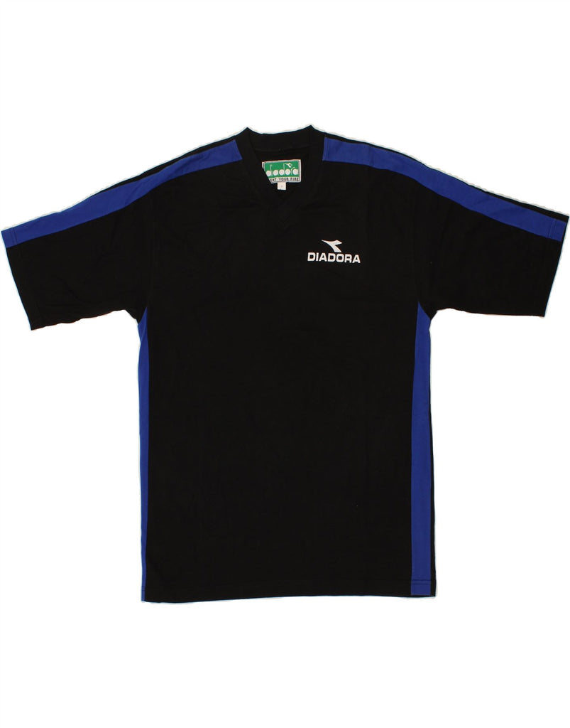 DIADORA Mens T-Shirt Top Large Black Cotton Vintage Diadora and Second-Hand Diadora from Messina Hembry 